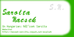 sarolta macsek business card